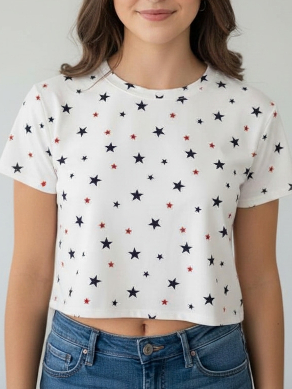 Joe Boxer White Short-Sleeve Tee with Navy & Red Stars